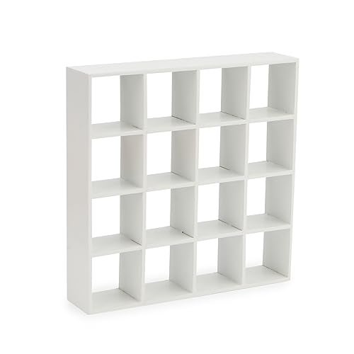 Cutemini Miniature Furniture Storage Rack 112 Dollhouse Furniture 16 Grid Shelf Bookshelf Display Shelf Wall Rack Stand Mini House Scene Decoration White - Image 1
