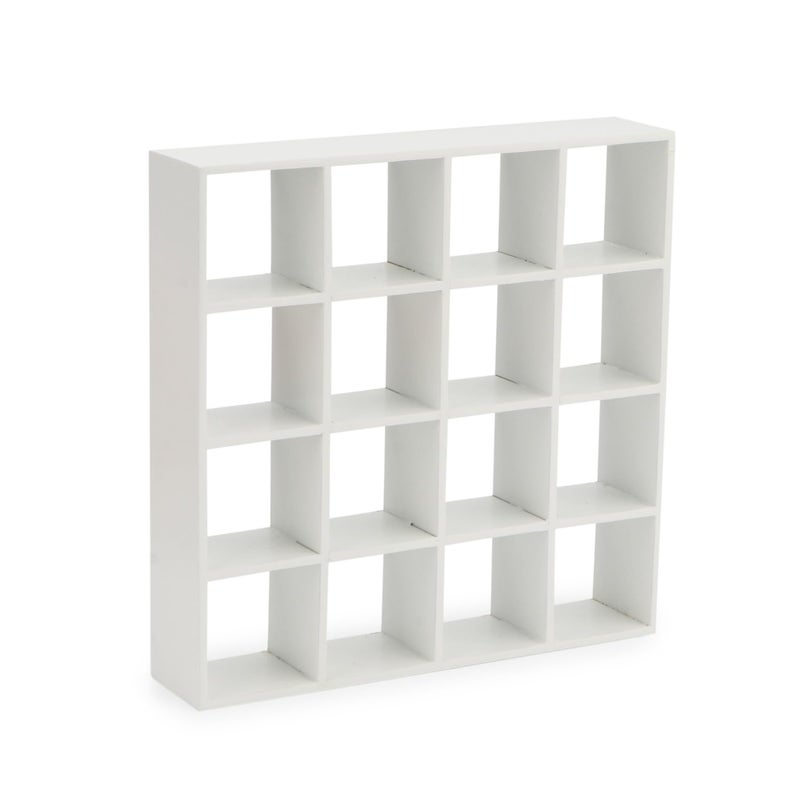 Cutemini Miniature Furniture Storage Rack 112 Dollhouse Furniture 16 Grid Shelf Bookshelf Display Shelf Wall Rack Stand Mini House Scene Decoration White - Image 3