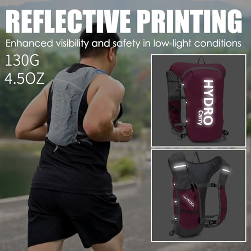 Mubasel Gear Lightweight Running Vest for Women and Men Hydration Backpack Pack with 1.5L Water Bladder Bag for Hiking Trail Running Gear Cycling Marathon (Hot Pink) - Image 5