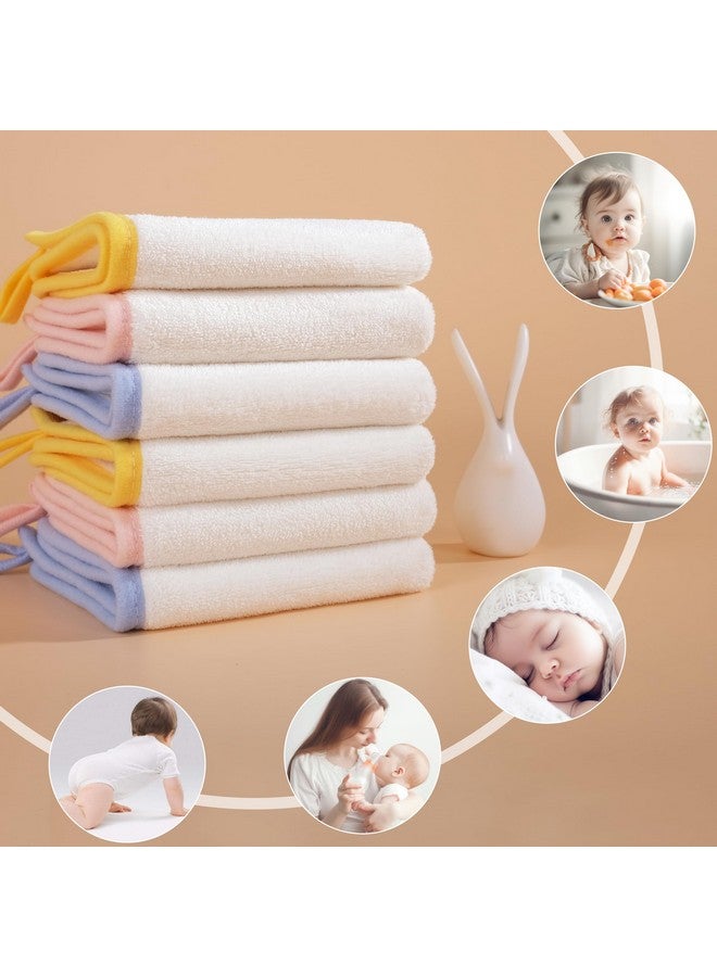 POLYTE Hypoallergenic Gentle Microfiber Baby Washcloth, 10 x 10 in, 6 Pack (White) - Image 1