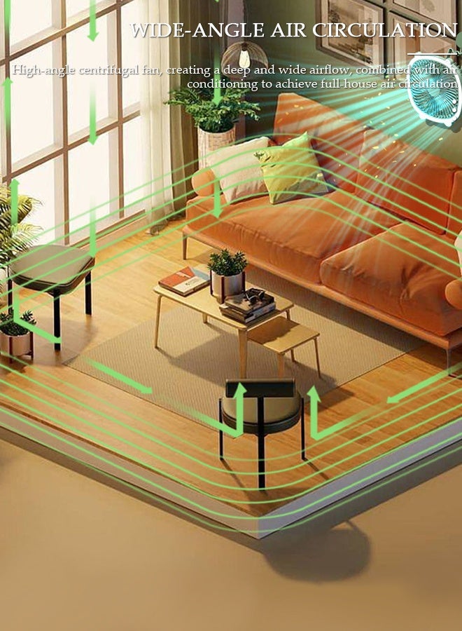 DUNISO Air Circulator Fan with light Small Quiet Turbo Force Desk Fans with Base-Mounted Controls 3 Speed Cooling Fan Floor Fan Wall Mounted Fan for Whole Room Home Bedroom Office - Image 3