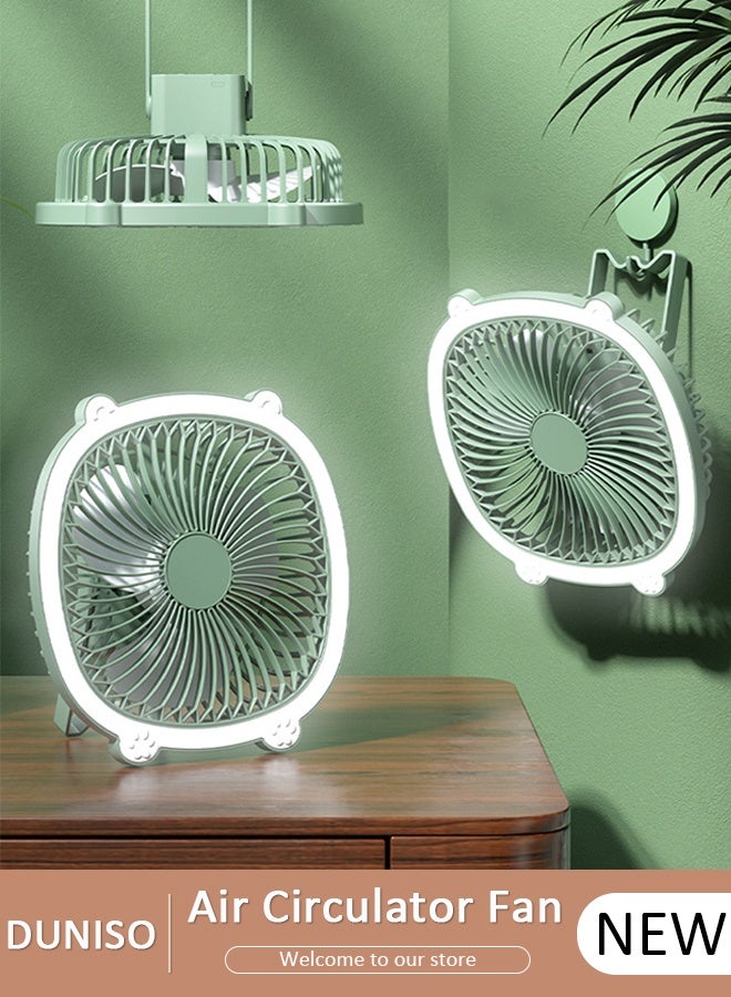 DUNISO Air Circulator Fan with light Small Quiet Turbo Force Desk Fans with Base-Mounted Controls 3 Speed Cooling Fan Floor Fan Wall Mounted Fan for Whole Room Home Bedroom Office - Image 1