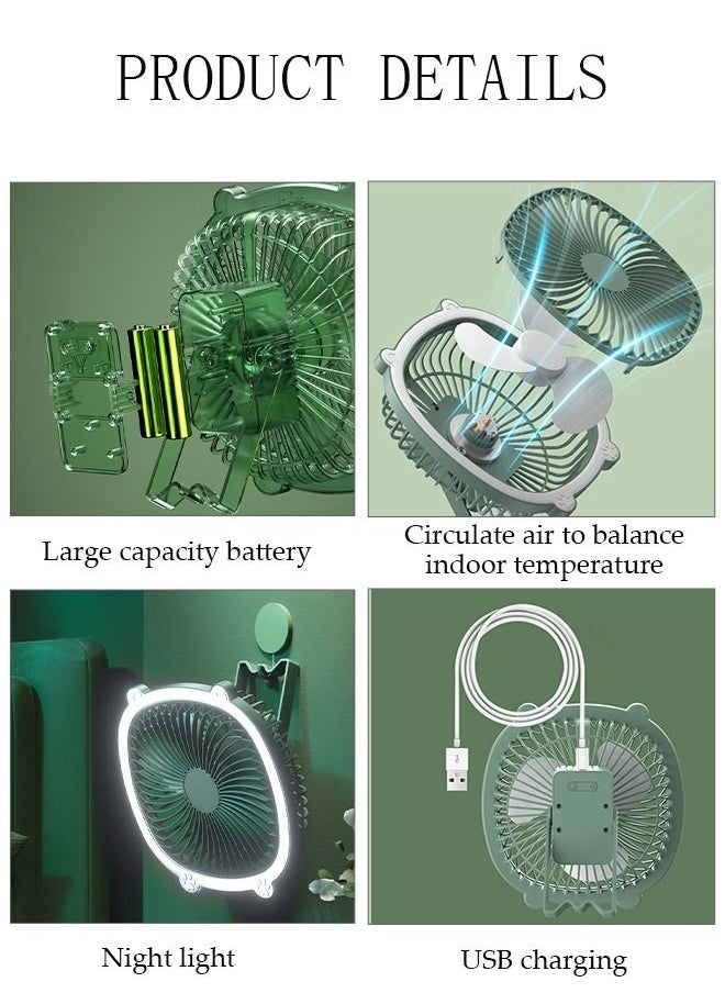 DUNISO Air Circulator Fan with light Small Quiet Turbo Force Desk Fans with Base-Mounted Controls 3 Speed Cooling Fan Floor Fan Wall Mounted Fan for Whole Room Home Bedroom Office  - Image 3