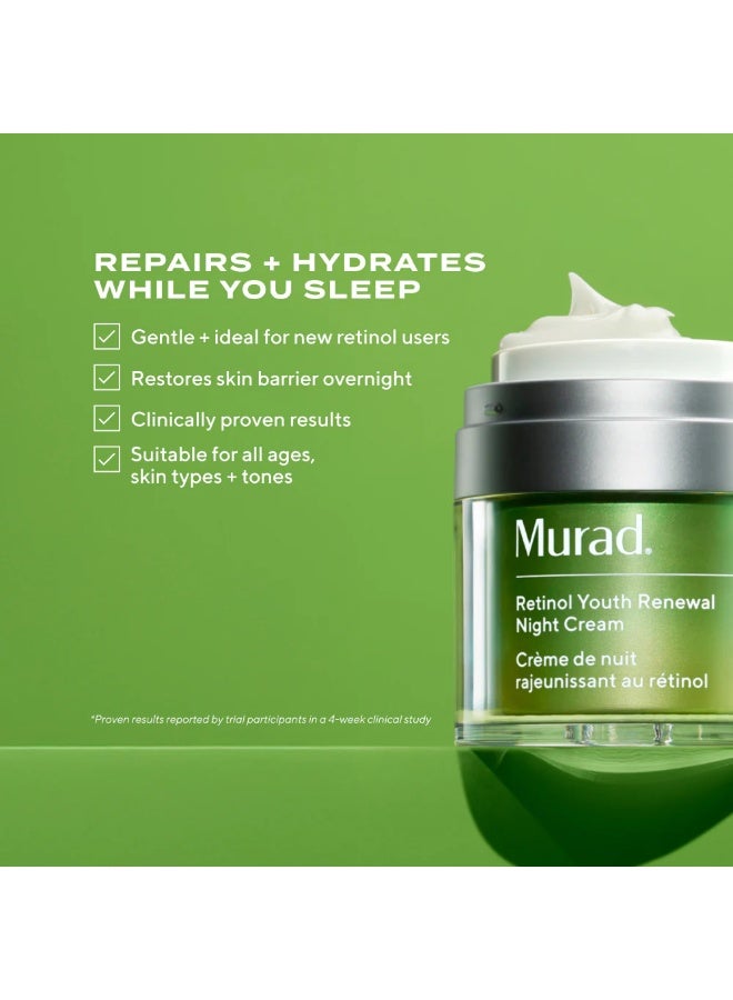 Murad Retinol Youth Renewal Night Cream - Delivers Intensive Hydration & Anti-Aging Benefits, Reduces Signs of Aging While You Sleep (50 ml) - Image 2