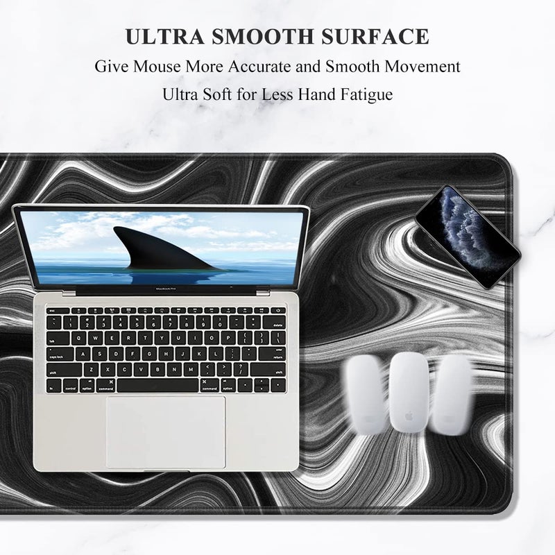 Auhoahsil Large Mouse Pad, XXL Gaming Mousepad, Desk Mat for Desktop, Thick Rubber, Big & Long Size, Stitched Edges, Full Desk Pad for Laptop & Computer, Extended 35.4 x 15.7 in, Abstract Contour - Image 3