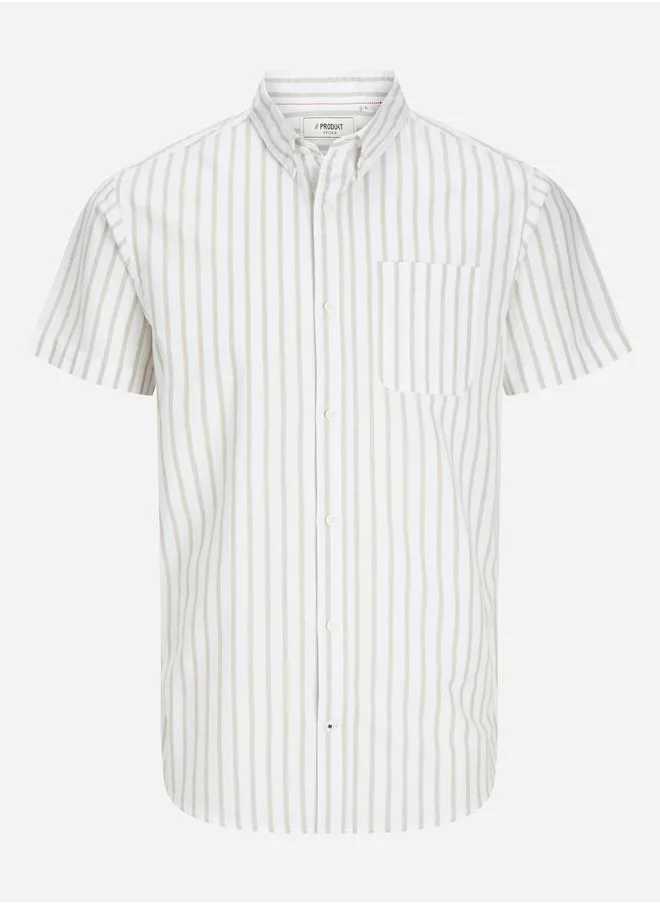 برودكت Produkt Keith Oxford Short Sleeve Regular Fit Shirt