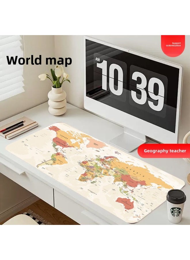 Generic Large Computer Keyboard Pad Chinese Style Retro Game E-sports Office Desk Pad Creative Game Mouse Pad Wholesale-Colour:Length/width/thickness: 300*800*3mm-Pattern:Yellow Map English Version  - Image 2