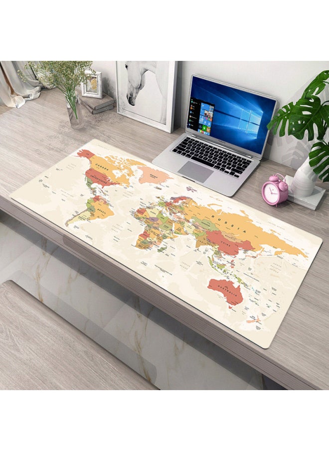 Generic Large Computer Keyboard Pad Chinese Style Retro Game E-sports Office Desk Pad Creative Game Mouse Pad Wholesale-Colour:Length/width/thickness: 300*800*3mm-Pattern:Yellow Map English Version  - Image 1