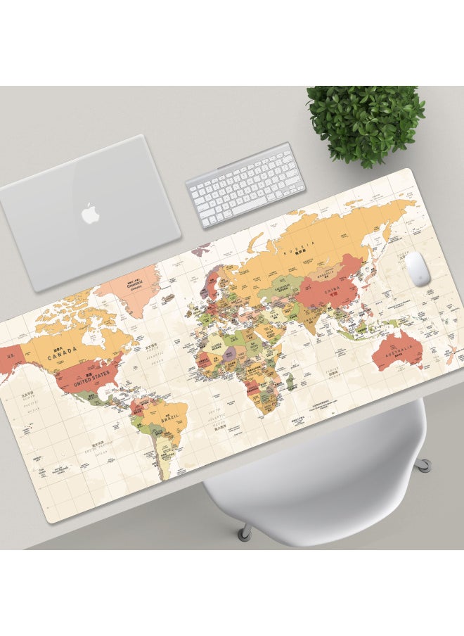 Generic Large Computer Keyboard Pad Chinese Style Retro Game E-sports Office Desk Pad Creative Game Mouse Pad Wholesale-Colour:Length/width/thickness: 300*800*3mm-Pattern:Yellow Map English Version  - Image 3
