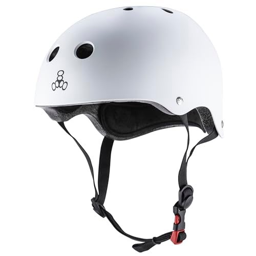 Triple Eight Dual Certified Bike and Skateboard Helmet, White Matte, X-Small/Small - Image 4