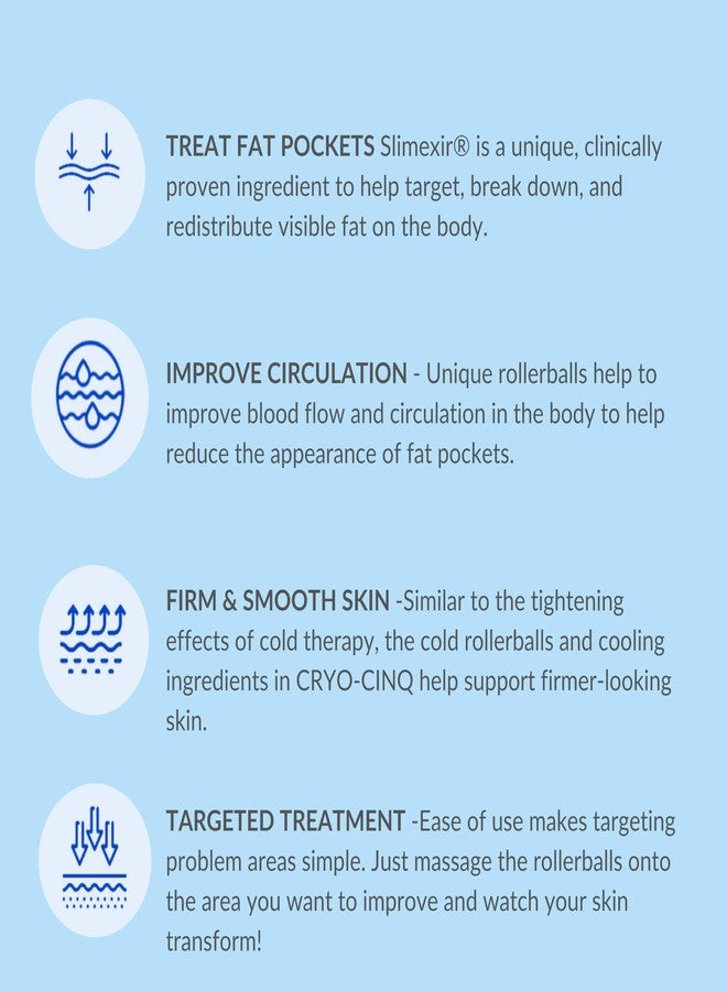 Serious Skincare Anti-Cellulite Cryo-Cinq Cold Sculpting Body Cream - Skin Firming, Tightening for Stretch Marks, Legs, Arms, Buttock - Caffeine Body Moisturizer - Rollerball Applicator - 8 oz. - Image 3