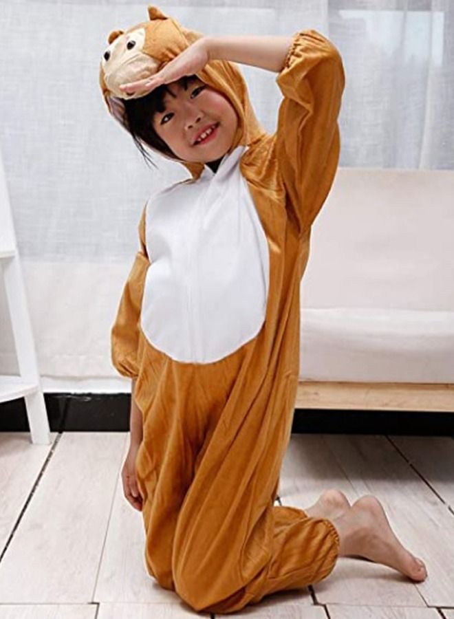 Brain Giggles Brain Giggles Monkey Animal Plush Costume Design Halloween Carnival Animal Party Jumpsuit for Kids Boys & Girls - Small  - Image 2