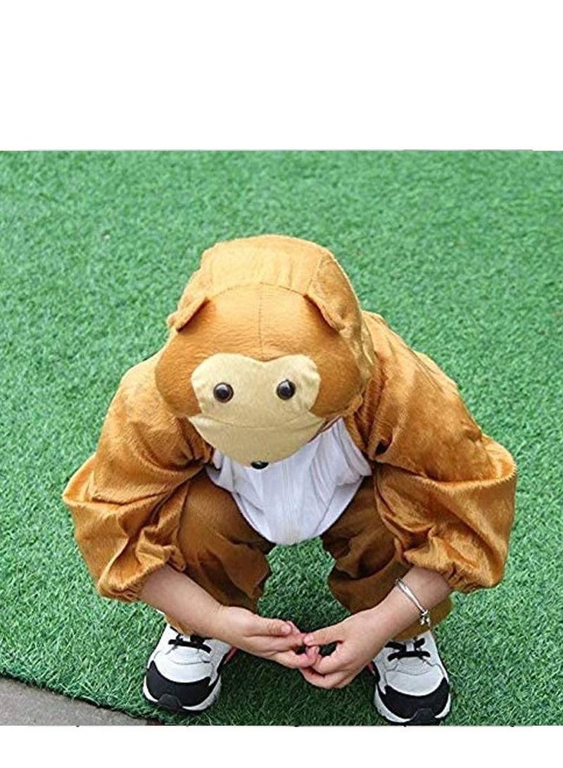 Brain Giggles Brain Giggles Monkey Animal Plush Costume Design Halloween Carnival Animal Party Jumpsuit for Kids Boys & Girls - Small  - Image 3