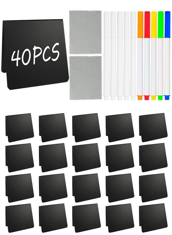 Pintuson 40 Pack Food Labels for Party Buffet - Mini Chalkboard Signs - Food Tags for Party Buffet - Catering Supplies Buffet Display, 3x4 Inches, Easy to Write and Wipe - Image 1