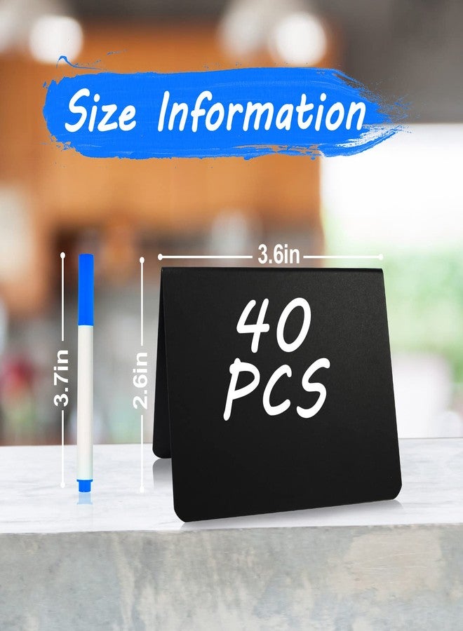 Pintuson 40 Pack Food Labels for Party Buffet - Mini Chalkboard Signs - Food Tags for Party Buffet - Catering Supplies Buffet Display, 3x4 Inches, Easy to Write and Wipe - Image 2
