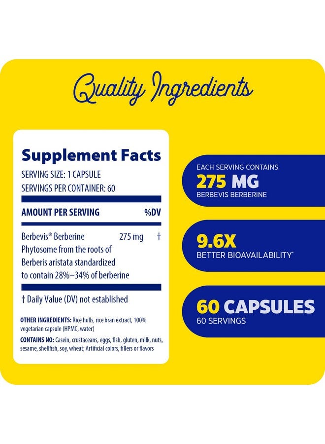 إنزيميديكا، فيتوسوم البربرين، توافر حيوي أفضل 9.6 مرة، مكمل غذائي نباتي طبيعي عالي الفعالية لدعم التمثيل الغذائي، 60 كبسولة - Image 2