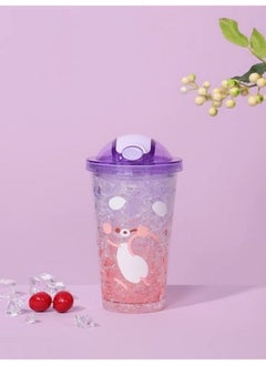 TEMSON Sipper Bottle For Kids Sipper Water Bottle With Straw Cute Sipper Water Bottle For Kidsantileak Cartoon Kids Sipper For Kids Sipper For Girls 390 Ml(Czmx10016) (Pink)  - Image 2