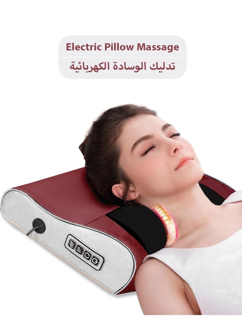 ABJ جهاز تدليك الرقبة والكتف والظهر مع وسادة تدليك كهربائية حرارية رباعية الأبعاد - Image 1