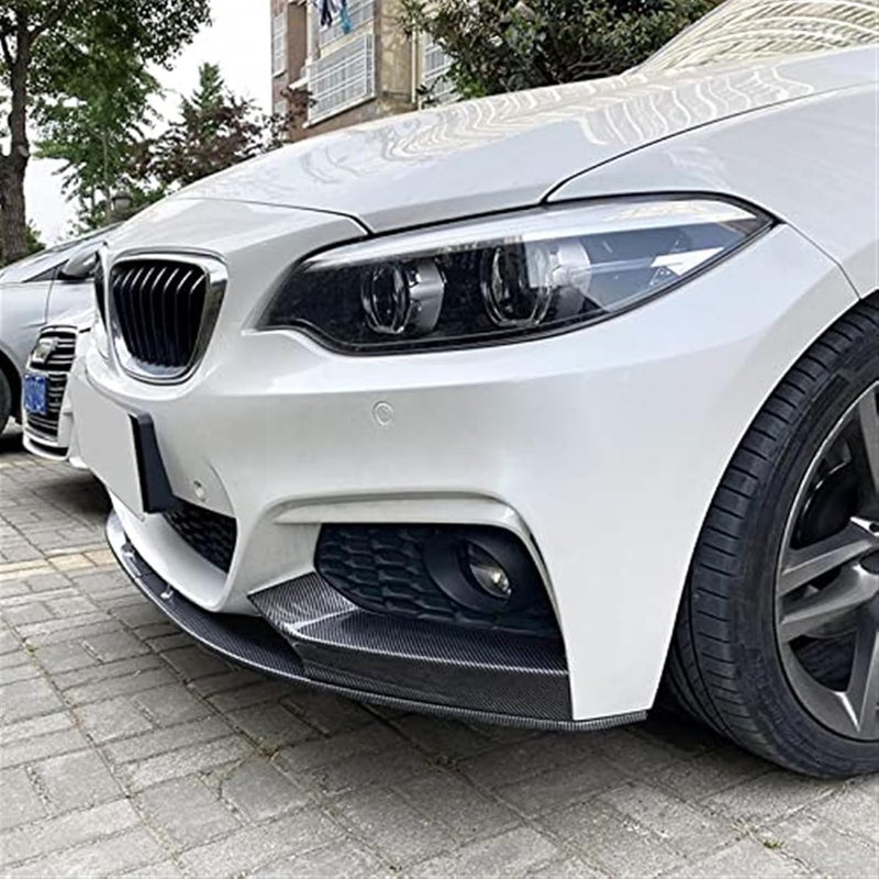 QASULER Carbon Fiber Look Front Bumper Spoiler Lip and Side Splitter - Image 3