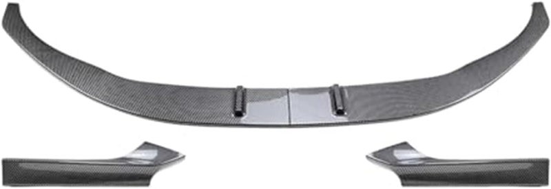 QASULER Carbon Fiber Look Front Bumper Spoiler Lip and Side Splitter - Image 1
