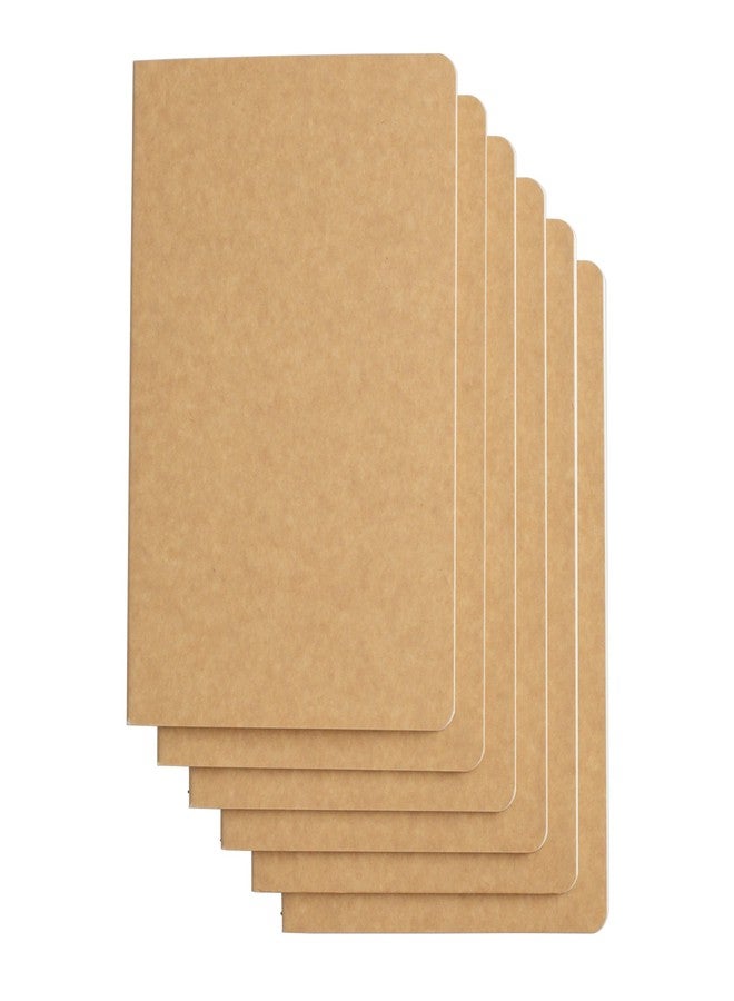 TWONE Travel Journal Set With 6 Notebook Journals for Travelers - Kraft Brown Soft Cover - A5 Size - 210 mm x 140 mm - 60 Square Grid Pages/ 30 Sheets - Image 1