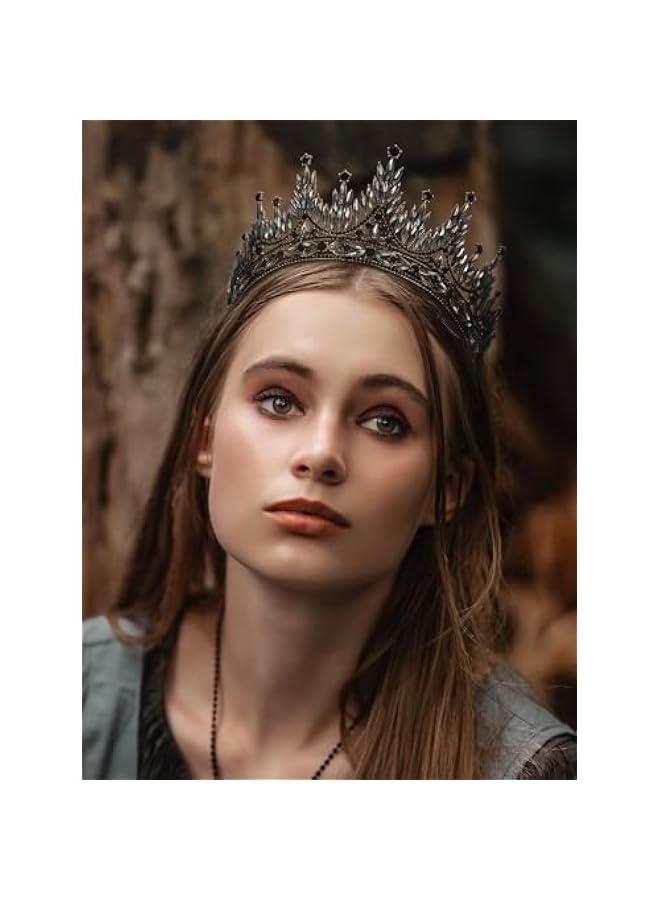 Tiaras and Crowns for Women, Wedding Tiara for Bride, Rhinestone Queen Crown, Crystal Costume Hair Accessories for Birthday Prom Quinceanera Celebration - Image 3