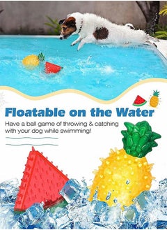 Depend Dogs Chew Toys, Freezable Teether Cooling Dogs Teething Toys, Summer Dogs Ice Chewing Toys, Aquatic Fetch Dogs Treats Toys for Puppies, Small & Medium Dogs（Watermelon + Pineapple）  - Image 3
