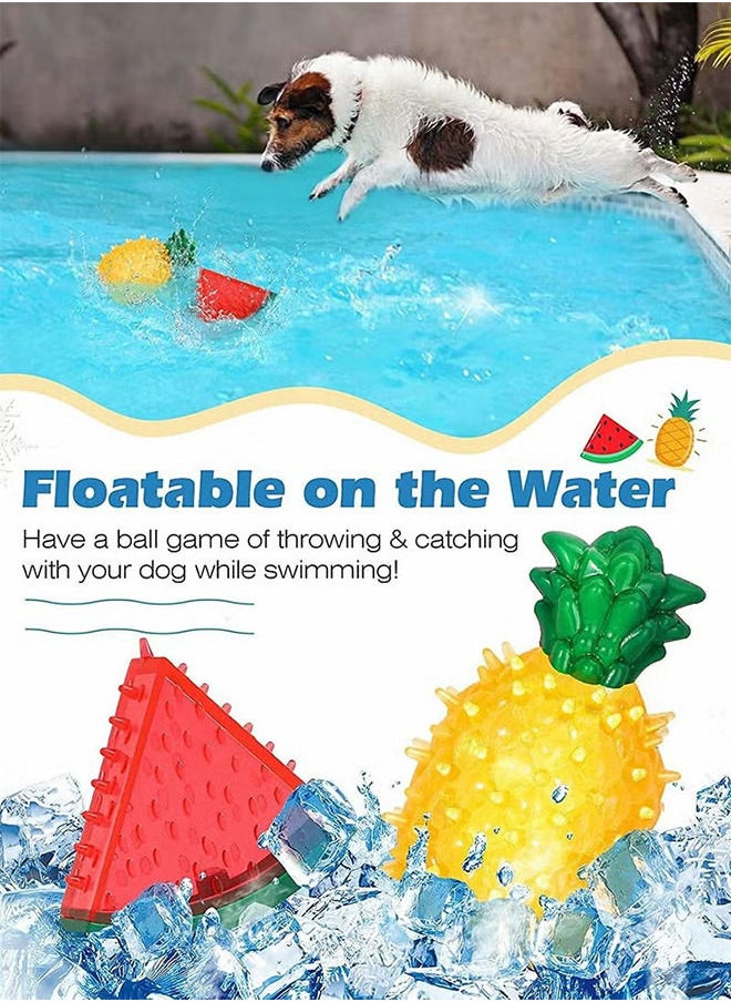 Depend Dogs Chew Toys, Freezable Teether Cooling Dogs Teething Toys, Summer Dogs Ice Chewing Toys, Aquatic Fetch Dogs Treats Toys for Puppies, Small & Medium Dogs（Watermelon + Pineapple）  - Image 3