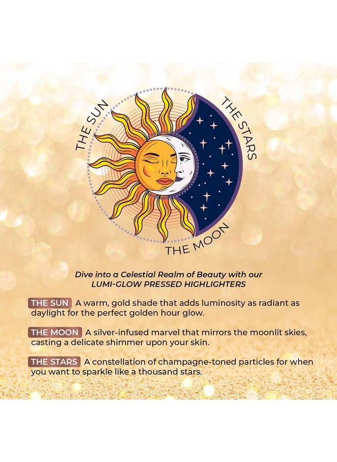 Just Herbs Lumi Glow Pressed Highlighter For Face Makeup Shea Butter + Vitamin C, 3.5 G (The Sun)  - Image 4