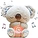 Pmuul Relief Koala Breathing Stuffed Toy Anxiety Relief Plush Animal with Musical Lights Rhythmic Breathing Motion New Year Gift Plush Figure Grey - Image 2