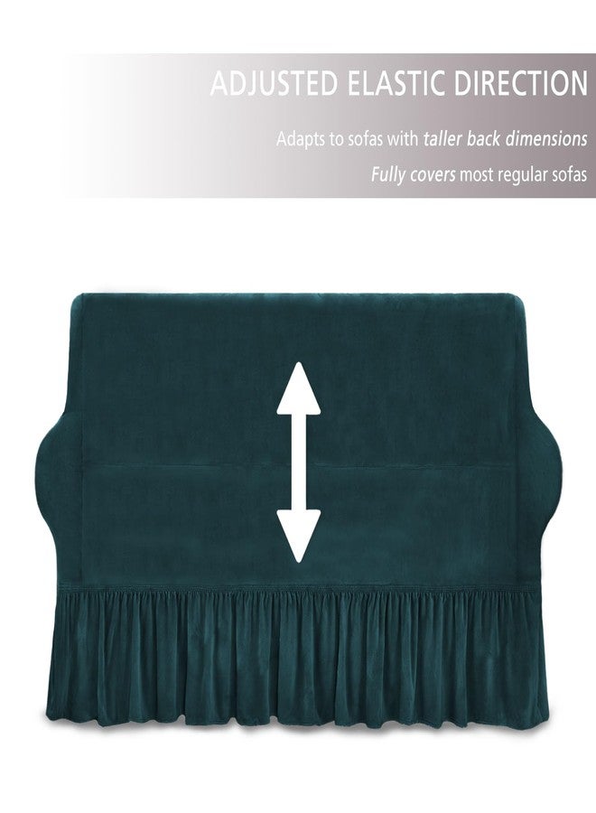 NICEEC Sofa Cover Super Soft 1-Piece Dark Teal Sofa Slipcover for Sofas Stretch Universal Spandex Couch Covers for Living Room Easy Fit Washable Furniture Sofa Protector with Skirt - Image 5