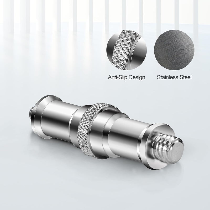 Wellmaking 3 Pieces Standard 1/4 to 3/8 inch Metal Male Convertor Threaded Screw Adapter Spigot Stud for Studio Light Stand, Hotshoe/Coldshoe Adapter, Ball Head, Wireless Flash Receiver, Trigger - Image 4
