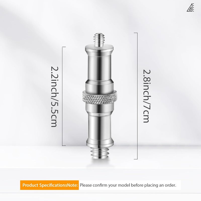 Wellmaking 3 Pieces Standard 1/4 to 3/8 inch Metal Male Convertor Threaded Screw Adapter Spigot Stud for Studio Light Stand, Hotshoe/Coldshoe Adapter, Ball Head, Wireless Flash Receiver, Trigger - Image 3