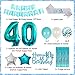 Funmemoir 40th Birthday Decorations for Women Girls Teal Queen Sash Happy Birthday Banner Cake Topper Number 40 Foil Balloon Foil Curtain for Turquoise Fortieth Birthday Decorations Party Supplies for Her - Image 4