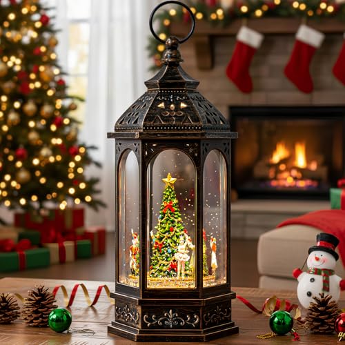 VISFLAIR 128 Rotating Nutcracker Suite Scene Musical Lighted Christmas Tree Snow Globe Water Lantern with Swirling Glitter Decoration - Image 1