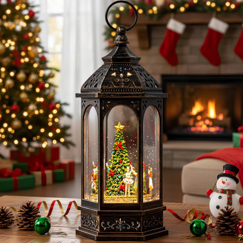 VISFLAIR 128 Rotating Nutcracker Suite Scene Musical Lighted Christmas Tree Snow Globe Water Lantern with Swirling Glitter Decoration - Image 2