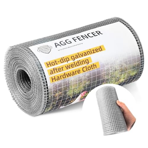 AggFencer 8inch x 25ft Hardware Cloth 1/4 inch Chicken Wire Fencing 23Ga, Hot Dipped Galvanized After Welding Garden Plant Supports Welded Metal Chicken Wire Fence, Poultry Animal Netting Cage Screen - Image 1