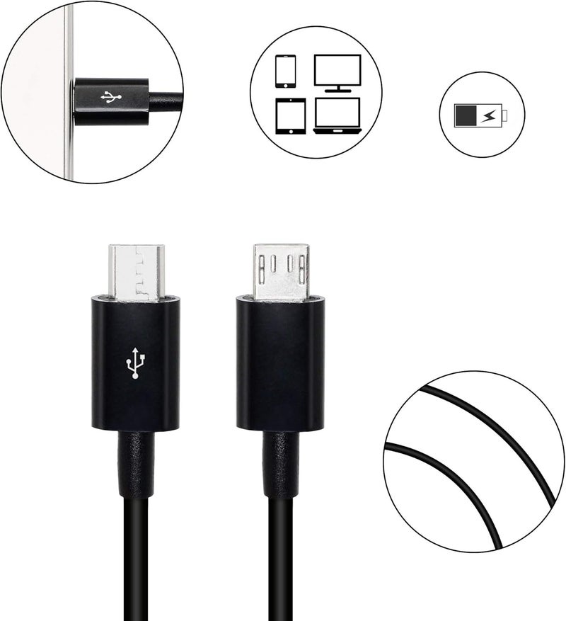 CERRXIAN 8 Inch USB 20 Type A Male to Dual Micro USB Male Splitter Y Data Supply Power Connector Adapter Cable Black - Image 4