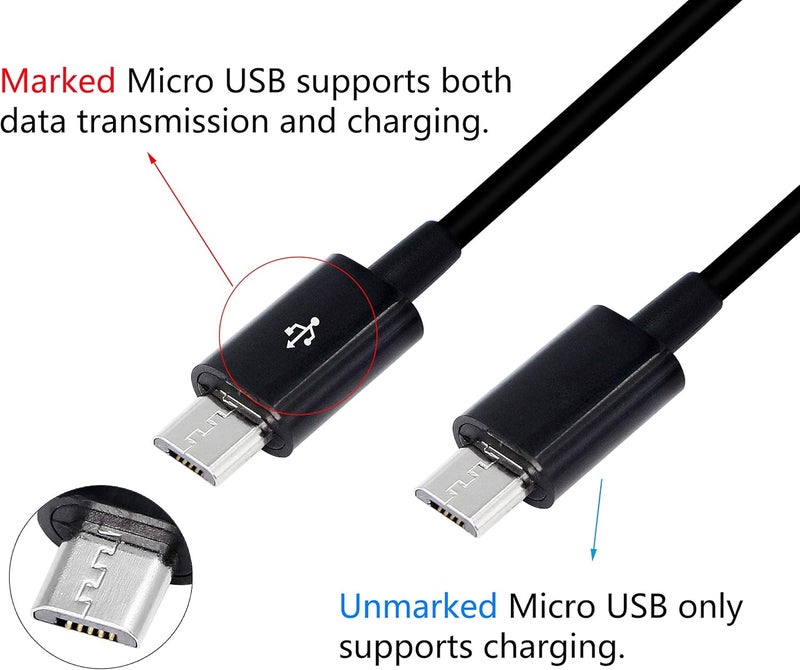 CERRXIAN 8 Inch USB 20 Type A Male to Dual Micro USB Male Splitter Y Data Supply Power Connector Adapter Cable Black - Image 3