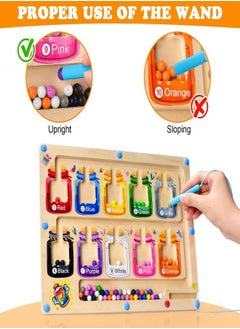 Generic Magnetic Color and Number Maze for 3-5 Year Old Boys and Girls - Wooden Toddler Puzzle Board for Learning, Counting, and Fine Motor Skills Development  - Image 3