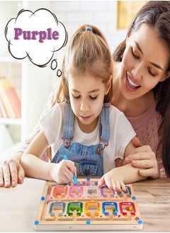 Generic Magnetic Color and Number Maze for 3-5 Year Old Boys and Girls - Wooden Toddler Puzzle Board for Learning, Counting, and Fine Motor Skills Development  - Image 5