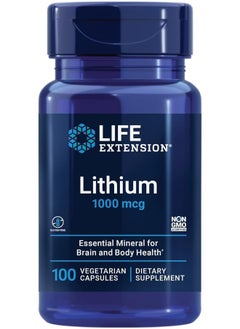 Life Extension Lithium 1000 mcg For Brain Health AntiAging & Longevity Memory & Cognition Mood Support Supplement 100 Vegetarian Capsules  - Image 1