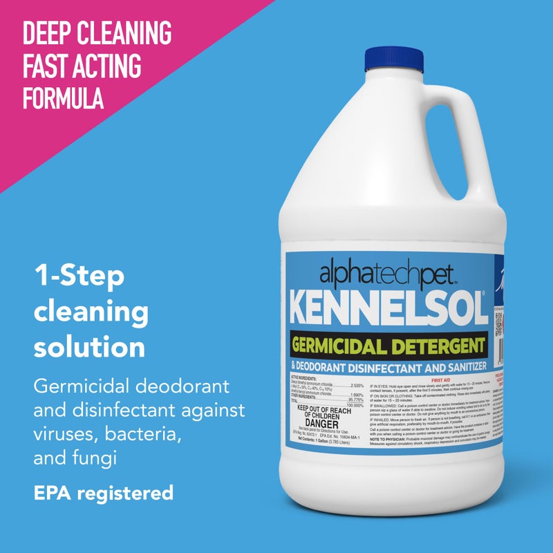 ATP KennelSol 1-Step Kennel Cleaner - 1 Gallon Liquid Disinfectant, Effective Against Bacteria and Viruses, Deodorizer Wintergreen Scent by Alpha Tech Pet - Image 3