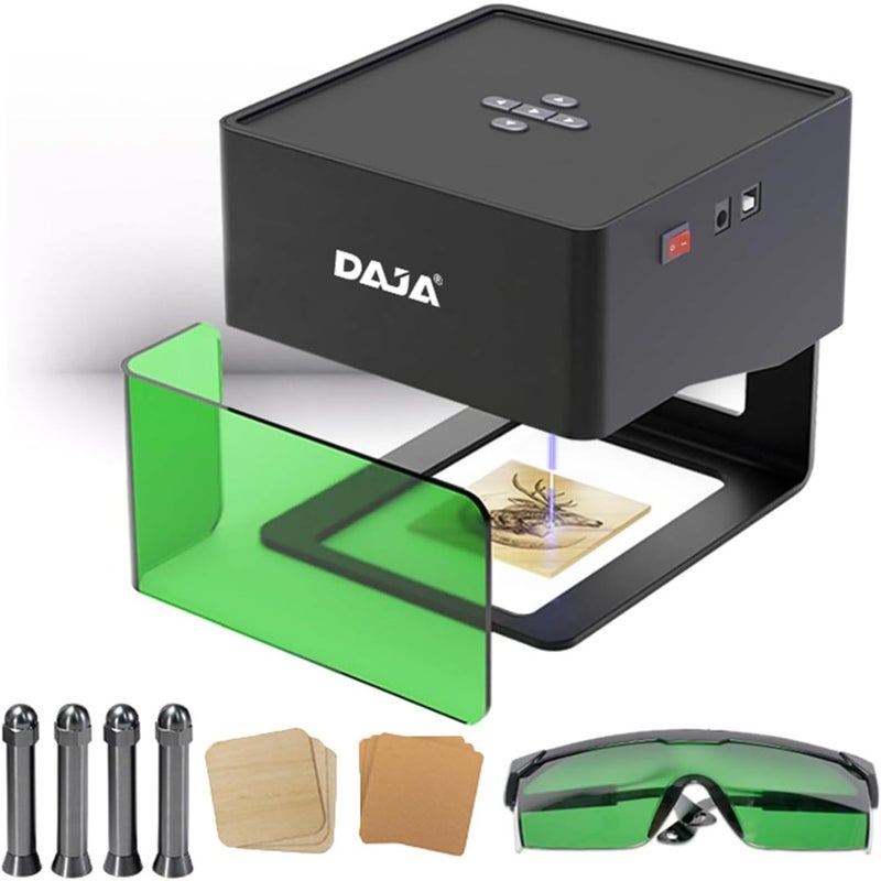 DJ6 Engraver DIY Marking Portable Engraving Machine for DIY Handcraft Logo Mark Printer 80x80mm Carving Area with 4PCS Raised Columns + Goggles Support Wireless Mobile Connection Wood - Image 1