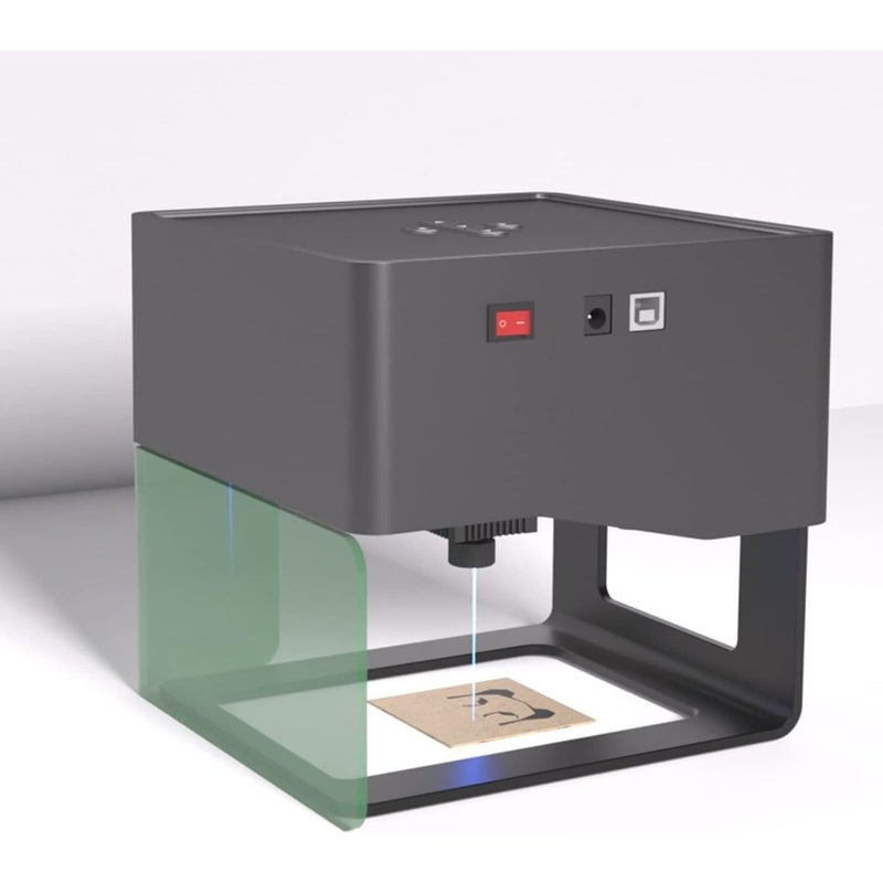 DJ6 Engraver DIY Marking Portable Engraving Machine for DIY Handcraft Logo Mark Printer 80x80mm Carving Area with 4PCS Raised Columns + Goggles Support Wireless Mobile Connection Wood - Image 2