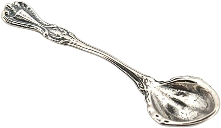 APOLEEA 925 Sterling Silver Small Salt Spoon - Premium Quality 2.2" Pearl Bowl Spoon - Beautiful Flower Designed Handle - Gift for Culinary Enthusiasts - Image 1