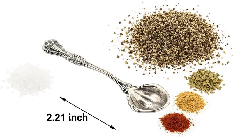 APOLEEA 925 Sterling Silver Small Salt Spoon - Premium Quality 2.2" Pearl Bowl Spoon - Beautiful Flower Designed Handle - Gift for Culinary Enthusiasts - Image 3