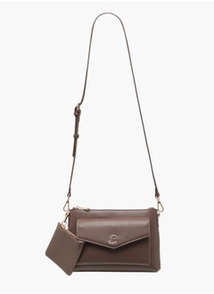 Le Confort Women Textured Crossbody Bag with Detachable Strap and Pouch  - Image 2