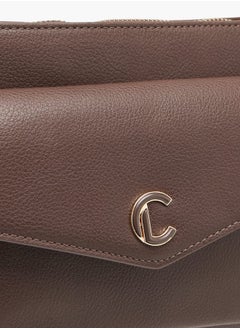 Le Confort Women Textured Crossbody Bag with Detachable Strap and Pouch  - Image 4