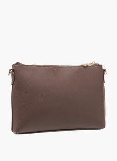 Le Confort Women Textured Crossbody Bag with Detachable Strap and Pouch  - Image 3
